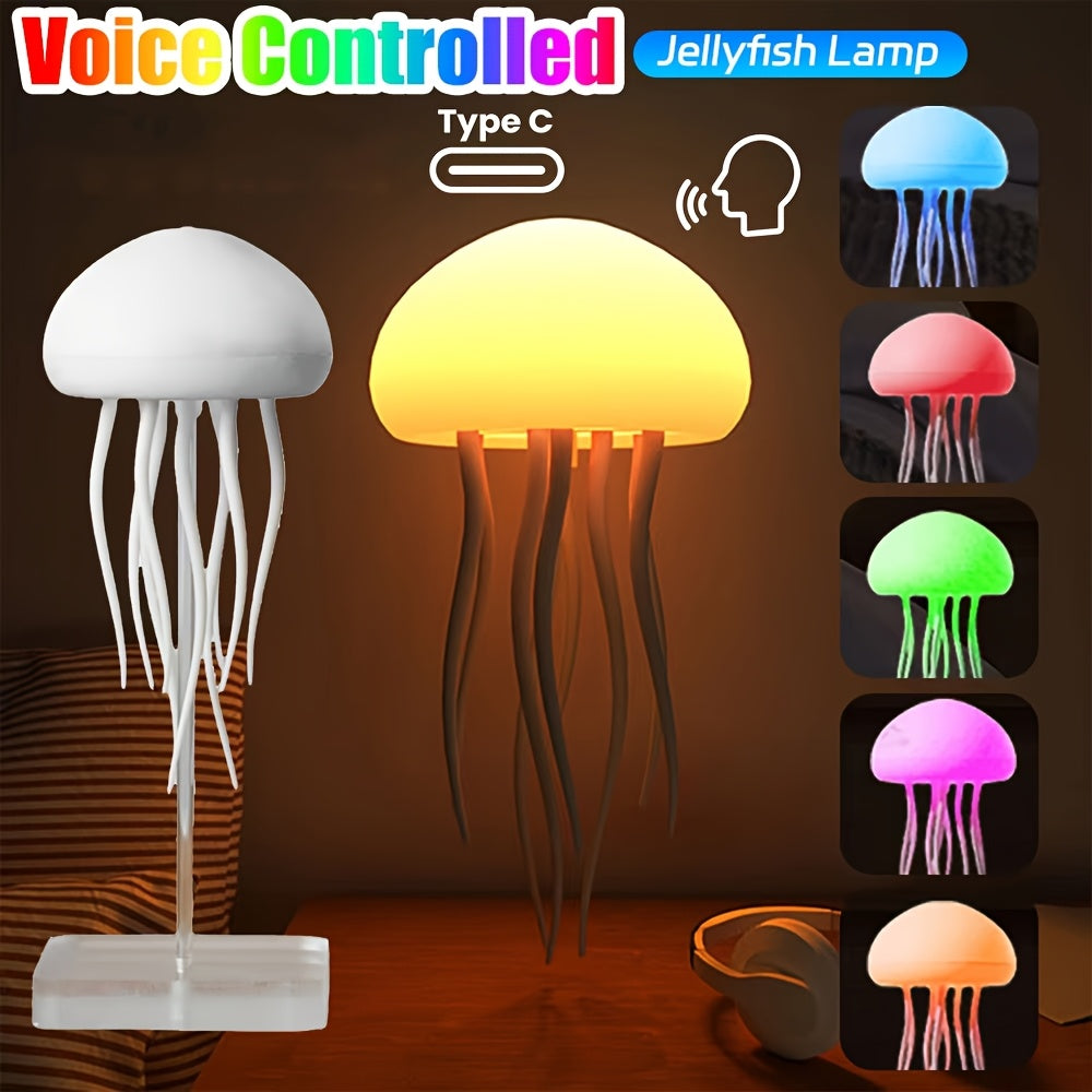 2-in-1 Voice-Activated Jellyfish Night Light