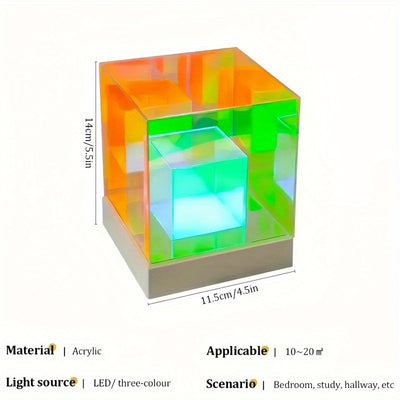 Infinite Cube Lamp - Modern Geometric LED Desk Light