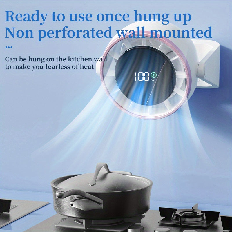 Desktop Turbo Fan - 100-Speed Adjustable, USB Rechargeable