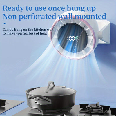 Desktop Turbo Fan - 100-Speed Adjustable, USB Rechargeable