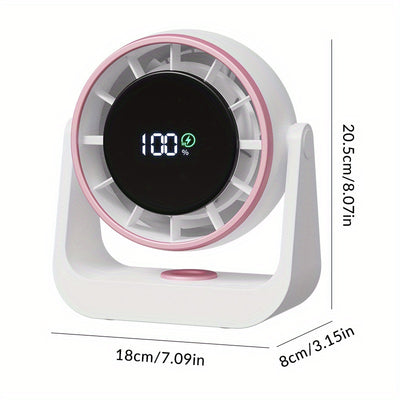 Desktop Turbo Fan - 100-Speed Adjustable, USB Rechargeable