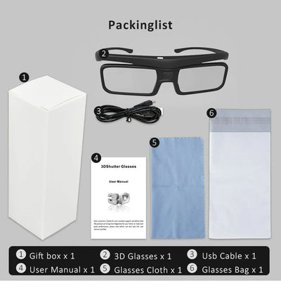 2025 New DLP Link Active Shutter 3D Glasses