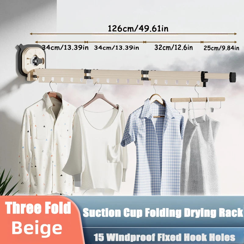Retractable Wall-Mounted Clothes Hanger - Space Saving Drying Rack