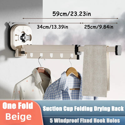 Retractable Wall-Mounted Clothes Hanger - Space Saving Drying Rack