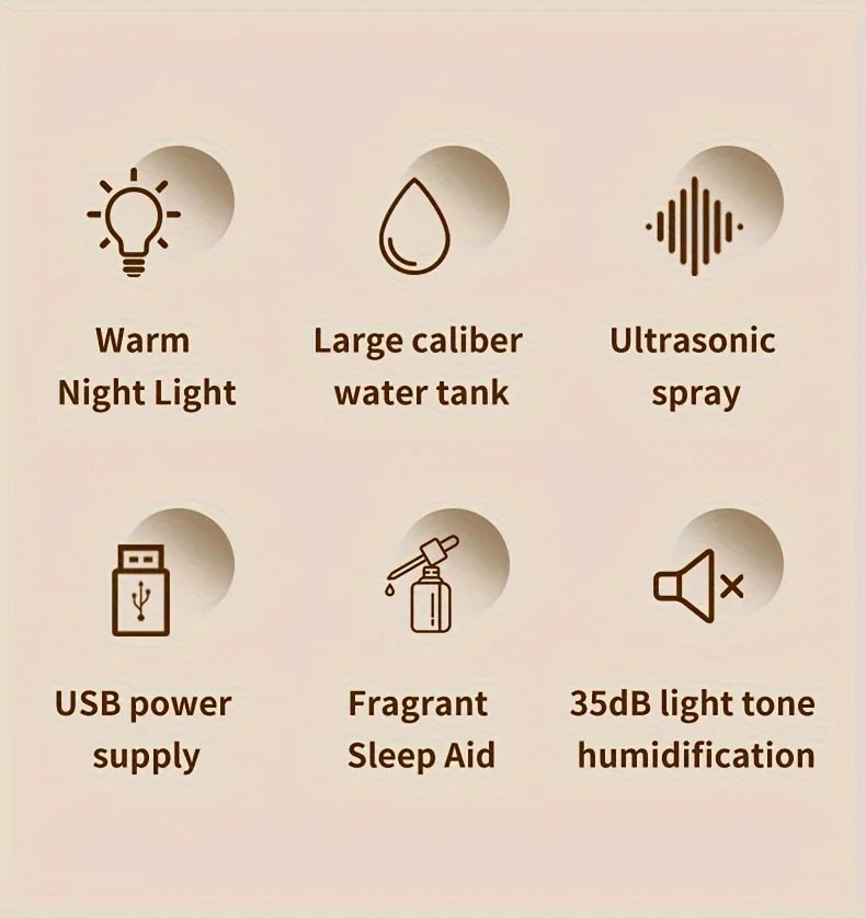 Flame Effect Aromatherapy Air Humidifier