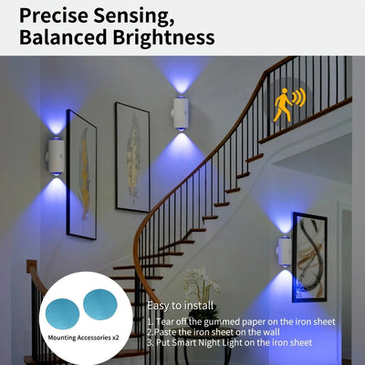 RGB LED Night Lights with Motion Sensor - 2PCS