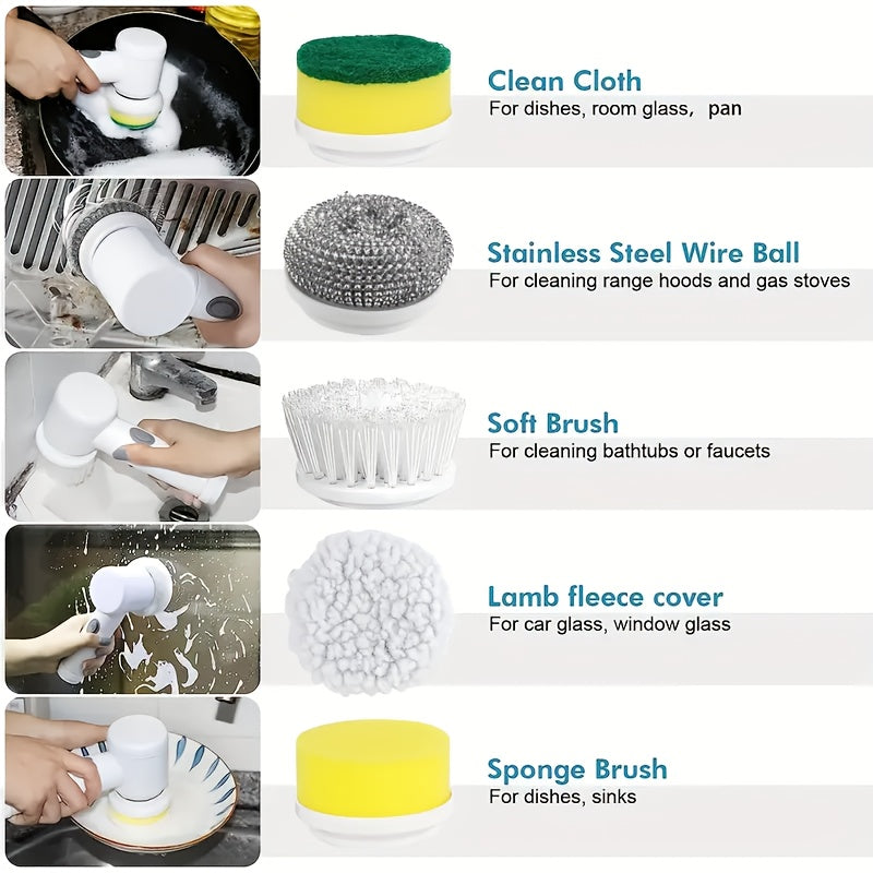 5-in-1 Rechargeable Electric Cleaning Brush Set