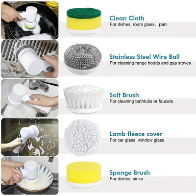 5-in-1 Rechargeable Electric Cleaning Brush Set
