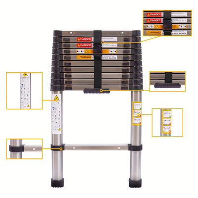 Telescopic Ladder Stainless 3,2 m.