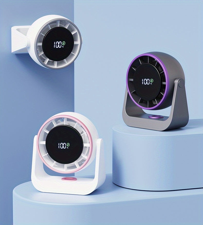Desktop Turbo Fan - 100-Speed Adjustable, USB Rechargeable