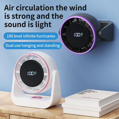 Desktop Turbo Fan - 100-Speed Adjustable, USB Rechargeable
